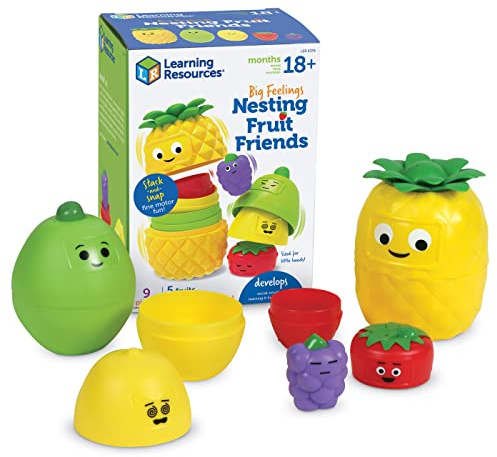 Learning Resources Big Feelings Nesting Fruit Friends - Fine Motor Toys, Social Emotional Skills Regulation Tools for Kids, Gifts for Boys and Girls, Classroom Must Haves, Occupational Games