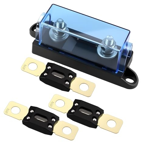 VOZINMOST MEGA/AMG 1-Wege-Sicherungshalter 350A M8 5/16 Zoll Schraubsicherung (2er Pack 350A + 1-Wege-Sicherungshalter)