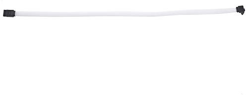 Glakyur 50cm Sata 3.0 Iii Sata3 Cable de Datos de 7 Cables Ssd 6Gb/S de Ángulo Recto Cable de Datos de Hdd de Nylon (Blanco)
