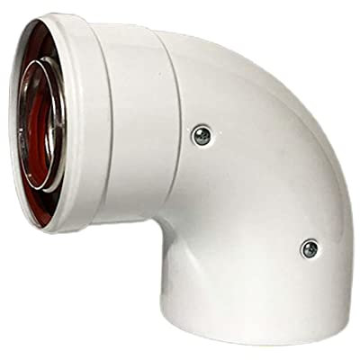 MagiDeal Flue Extension Tube Boiler Heater Exhaust Pipe Parts Detachable Chimney Elbow Pipe Pipe for Hiking Outdoor Winter Heater Furnace, 90 Degrees