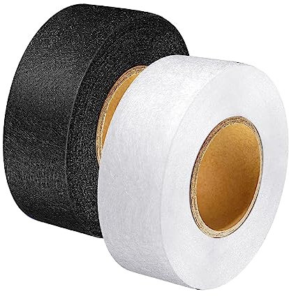 XPEX Klebeband zum Aufbügeln 40m Textilkleber,Saumband Zum Aufbügeln,Waschmaschinenfest，Stoffkleber Textilkleber,Bügelband,Stoffkleber (Schwarze Weiß)