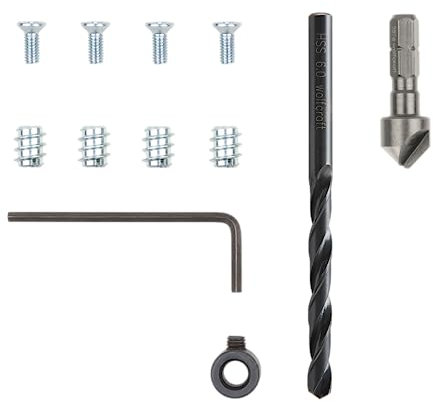 wolfcraft Reparaturset für Topfscharniere – Korpusseite, 11-tlg. I 4657000 I Zur Reparatur von zwei ausgerissenen Scharnieren am Korpus