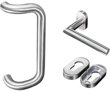 METALUSTIC Stangengriff Stoßgriff 300MM, Edelstahl, Türgriff, Stossgriff für Haustür, verschiedene Größen, Griffschaft aus Edelstahl