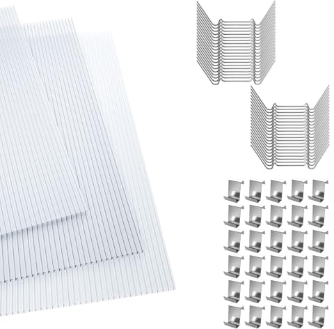FIVMEN Placas de policarbonato de doble pared de 4 mm, 14 paneles de techo, 10,25 m², paneles de doble pared, resistentes a los rayos UV, para invernadero, jardín, invernadero, transparentes