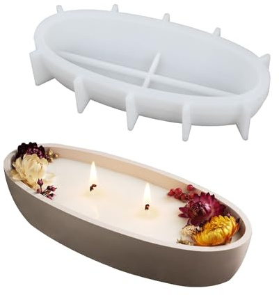 1 Stück Resin Silikonform Tablett, GießForm Kerzenhalter Rund 10,8 * 21,9cm, Schmuck Teller Gießform, Silikonform Kerzenhalter, für Kerzenhalter BlumentöPfe Aufbewahrungsbox