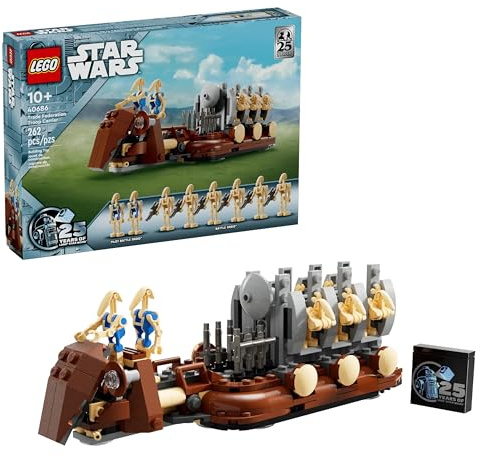 LEGO Star Wars 25th Anniversary GWP 40686: Truppenträger der Handelsföderation, baubares Modell – Feiern Sie die Phantom-Bedrohung mit 8 Figuren und ikonischer Rack-Funktion!