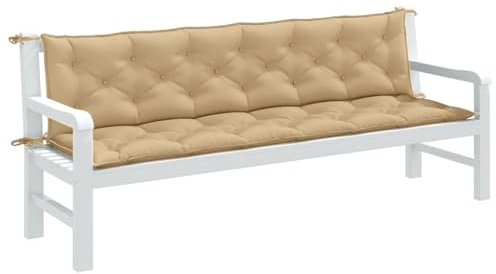 ShGaxin Gartenbank-Auflagen 2 STK. Melange Beige 200x50x7 cm Stoff, Terrassenmöbel, Wetterfeste Bank, Outdoor Bank, Parkbank, Garten Banken, Deko Bank, Gartenmöbel - 4002633