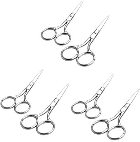 Healeved 6stücke Edelstahl Vibrissa Scheren Präziser Augenbrauen Und Nasenhaarschneider Kleine Und Große Scheren Für Gesichtshaare Sicher Und Schmerzfrei Für Körper Und Hundepflege