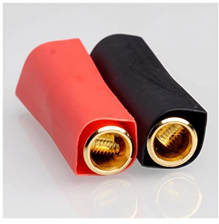 CXVFY 4 pz. Compatibile con Altoparlante Gold Plug Banana Plug Adattatori Compatible Cavi Tappi Connettori Dritti in Rame compatibili con l'audio Musicale con Kit Tubo termoretraibile Termico