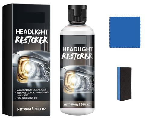 Car Headlight Repair Fluid,Headlight Repair Polish,Headlight Restorer Cleaner Scratch Remover,Headlight Polish Cleaner Liquid,Car Headlight Restoration Kit,Headlight Restoration Spray,100ml