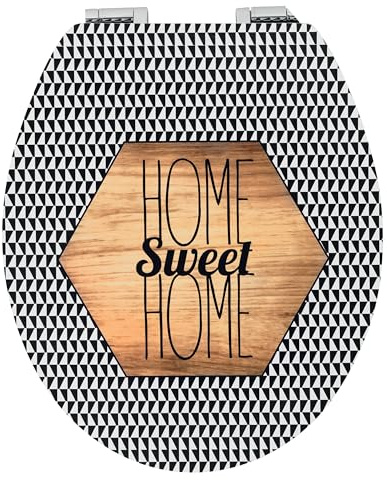 Wirquin 20721624 Abattant WC Diplomat Home Sweet Home | MDF 100 % FSC, frein de chute, déclipsable, top fix, charnières inox, forme U
