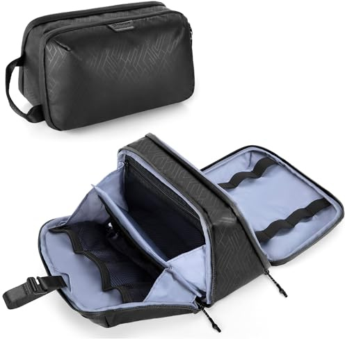 Yarwo Neceser de viaje para hombres, kit de almacenamiento de afeitado, resistente al agua, organizador de artículos de tocador, cuidado de la piel, artículos esenciales de ducha, estuche de viaje