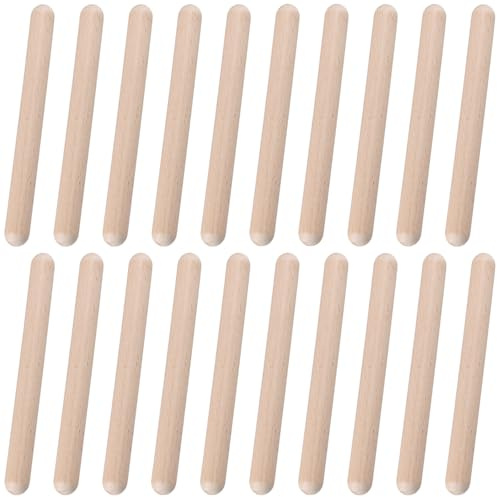 CHUENHEI 20 stycken klangträ set 20 x 2 cm, ljudstavar trä rytmpinnar klangträ instrument, rytmpinnar för nybörjare, proffs och gruppföreställningar