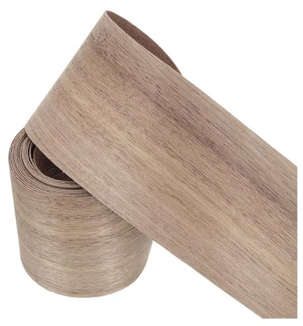 PATIKIL Bande de Chant 3 Mètre x 76mm, Bande Bordure Meuble Masquage de Bois Préencollé, Placage Contreplaqué Flexible Thermofusible pour Restauration Bords Meuble Étagère Panneaux, Noyer