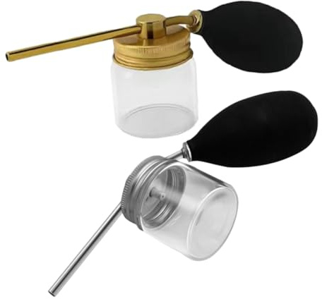 HONITANO 2pcs Portable Silicone Powder Spray Bottles for Hair Building Transparent Refillable Applicators with Precision Nozzle for Even Hair Fiber Dispersion Convenient Salon Styling Tools