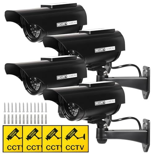 Cámara simulada al aire libre, cámara simulada solar con LED, cámara de vigilancia simulada, cámara de vigilancia falsa CCTV, cámara de vigilancia falsa al aire libre para interior y exterior