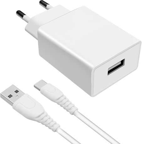 10W USB-Ladegerät mit USB-A-Anschluss Wandladegerät für iPhone, Samsung, Android, iPad, Tablet - Kompaktes Reise- und Homeoffice-Ladeset (1 Pack+1 Cable)