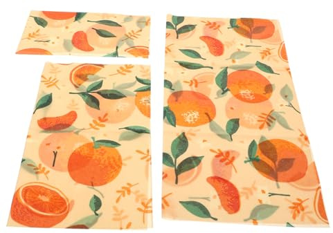 Amosfun 3 Fogli Cerati Per Alimenti in Cera D'api Naturale Ecologici e Riutilizzabili Per Conservare Cibo Fresco e Isolare Da Aria e Umidità Alternativa Ecologica Alle Pellicole Plastiche