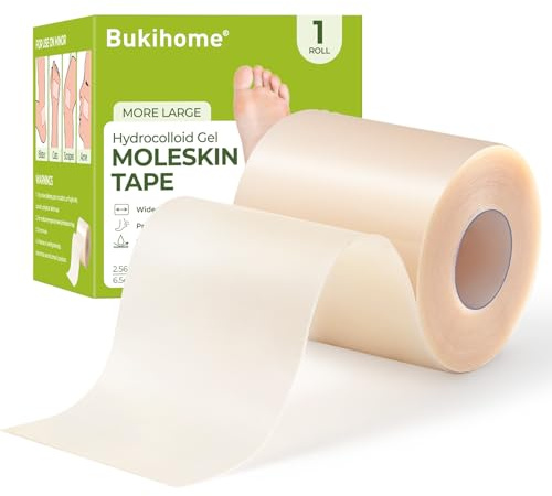 Bukihome Hydrocolloid Roll (6cm x 5m) - Pansement hydrocolloïde pansement ampoule autocollants pour ampoules, brûlures et acné - Découpables à la taille souhaitée, ultra-absorbants, imperméables