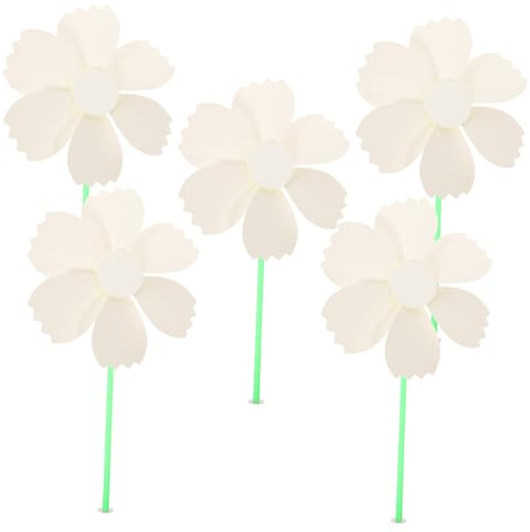 BCOATH 5pcs DIY Painting Pinwheels for Thick Paper Blank Graffiti Windmills Educational Craft for Hand-eye Coordination and Creative Drawing Activities