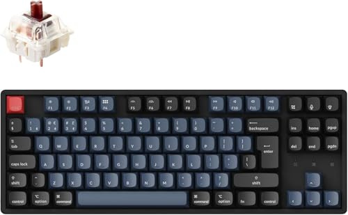 Keychron K8 Pro QMK/VIA Wireless Mechanical Keyboard UK ISO Layout, Hot-Swappable TKL Custom Programmable Macro Wired Keyboard with Gateron G Pro Brown Switch, White Backlit for Mac Windows Linux