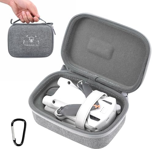 SGZIOO Väska för DJIi Mini 5 Pro, bärbar förvaringsväska med karbinhake, kompatibel med DJIi Mini 5 Pro-väska, kompakt bärväska, fodral för drönartillbehör, grå
