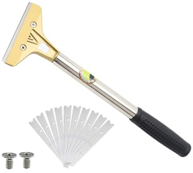 SOIMISS Raspador de Vidrio Pequeño para Limpieza de Estufas y Lechada Herramienta Manual Cuchilla Duradera Adecuado para Quitar Adhesivos Pintura y Silicona en Paredes y Baldosas