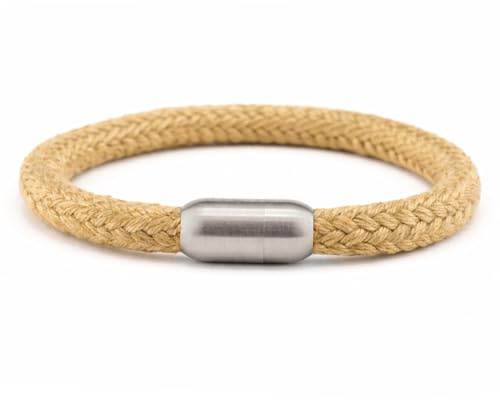 GIPFELWELLE Handgemachtes Segeltau Armband 6 mm, Magnetverschluss, Paracord Makramee Armkette