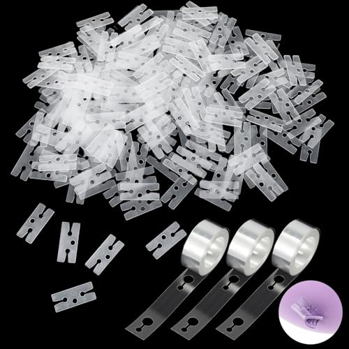 Molain 300 Pcs H-Shape Balloon Ties for Sealing, Reusable Plastic Sealing Clips with 3pcs 5-Meter Double-Hole Balloon Chain H Shape Bulk Balloon Ties Clip Tool for Wedding Party Birthday Decoration