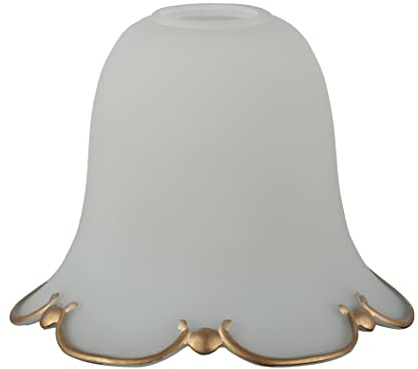 Pantalla de lámpara de mesa, pantalla de cristal de repuesto E27, de cristal con borde dorado para lámpara de mesa colgante de techo