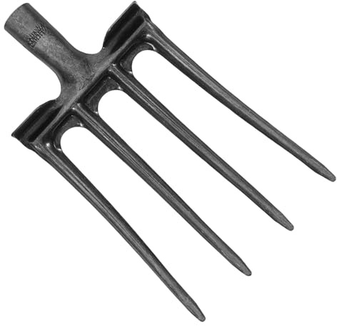 FRCOLOR Horca Herramienta Resistente de Acero de Cuatro Dientes para Remover Tierra y Preparar Campos para Jardinería y Agricultura para Plantar