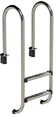 Ideal Eichenwald 2 stufige Tiefbeckenleiter Schwimmbadleiter Poolleiter Edelstahlleiter Leiter