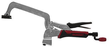 Milescraft 6in Heavy Duty Bench Clamp – Non-Marring Rubber Pad, Up to 5in Thick, Compatible with T-Tracks & Clamp Tables