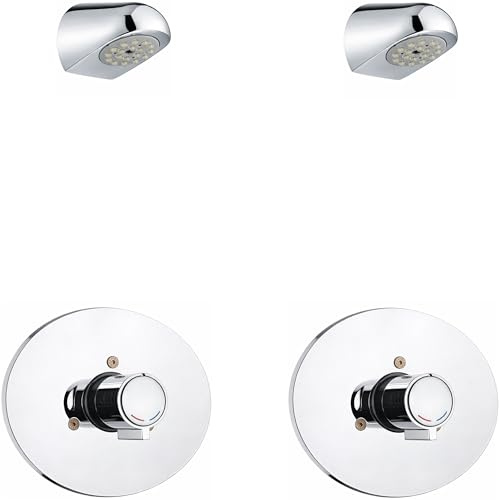 2x Dusch Set Zeitgesteuerte Unterputz-Mischerarmatur mit Duschkopf - Dusche - Kalt/Warm - selbstabschaltend