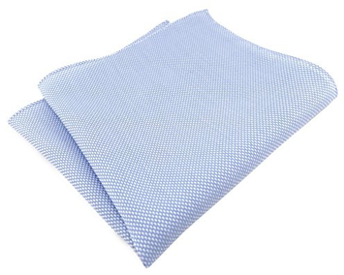 TigerTie Einstecktuch - 100% Baumwolle Pique in hellblau-weiss gemustert - Einstecktuch 30 x 30 cm