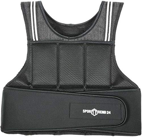 Sporttrend 24® Gewichtsweste mit herausnehmbaren Gewichten Größenwahl | Trainingsweste Fitnessweste Sportweste Weighted Vest Laufweste Fitness Weste für Klimmzüge Liegestütze Kniebeuge Laufen