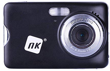 NK Appareil Photo Instantané Compact 18 MP Ecran 2.7 TFT LCD Zoom 5X (Noir) Rechargeable Enfants/Adultes Caméra HD Multi-Usages USB Support Carte SD