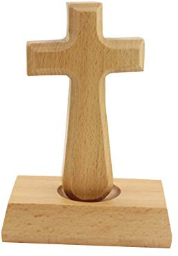 æ— Stehendes Kreuz aus Holz, Handkreuz mit Magnetfuß, Gebetskruzifix, Kreuz für Christus, Altarkapelle, religiös