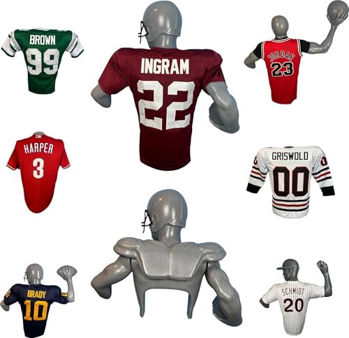 JERZEE ART: Premium Jersey Display, Wandbehang Statue Display, Jersey Rahmen Alternative, Fußball, Baseball, Basketball, Fußball, Hockey Trikots - Ideal für jedes Sportshirt