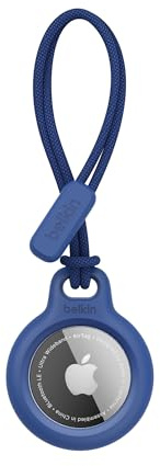 Belkin F8W974 AirTag Case with Strap (Secure Holder Protective Cover for Air Tag with Scratch Resistance Accessory) - Blue, Tag not included