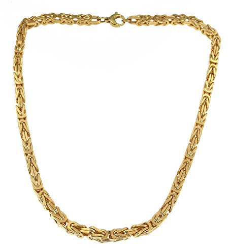 Byzantiner Königskette 18kt Gold Doublé 6mm Länge 40cm, Halskette Herren-Kette Goldkette Damen Geschenk Schmuck ab Fabrik Italien tendenze