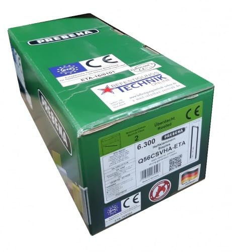 Prebena Q-56CSVHA-ETA 56mm Brandschutz Klammern verzinkt passend für Senco Würth Q Haubold HD7900