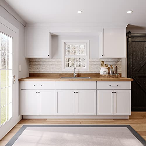 Quicklock RTA (Ready-to-Assemble) Cabinets | Kitchen Starter Sets Office Kitchenette Small Home Apartment (Pure White, 8 Foot)