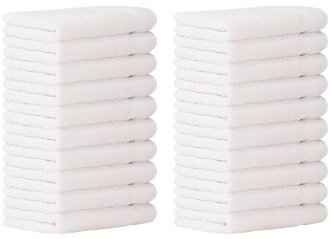 Luckytowel Seiftücher Set 30x30cm – Oeko-TEX kleine Waschlappen Set aus 100% Baumwolle mit 600 g/m² – mit Aufhängeschlaufe – flauschig & saugstark – Gästehandtücher 30x30 – 50er Pack Weiß