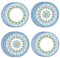 Talking Tables Piatti di carta marocchini geometrici gialli e blu | Stoviglie usa e getta colorate per feste, per estate, compleanno, riciclabili, confezione da 12, 23 cm