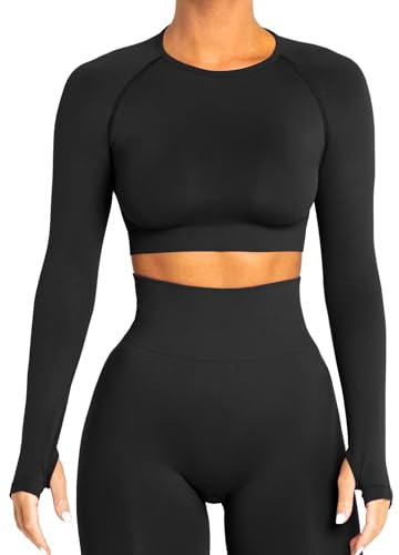 Navnnet Sport Oberteile Damen Langarm Sportshirt Sport Top Fitness Longsleeve Eng Gym Tops Yoga Shirt Outfit