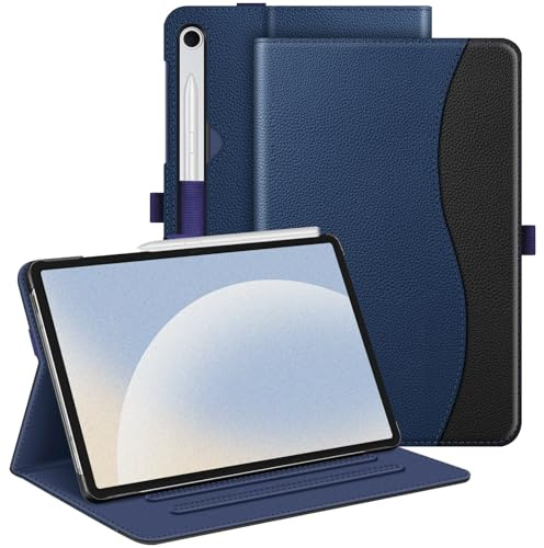 Fintie Hülle für Samsung Galaxy Tab S10 Lite/S10 FE/S9 FE 10.9 & S9 11 Tablet, Multi-Winkel Folio Schutzhülle mit Dokumentenfach und Auto Schlaf/Wach Funktion, Dunkelblau
