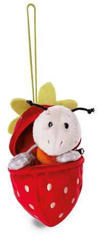 NICI Kuscheltier Ameise Enzi 13cm I Plüschtier Ameise in Einer Plüsch-Erdbeere als Kuscheltier Anhänger Green I Für Schmusetierliebhaber I Stofftier – 49434