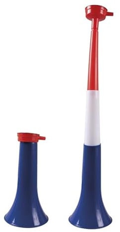 LES COTILLONS D'ALSACE Trompette Supporter France 59 cm | Bleu Blanc Rouge | Vuvuzela Plastique | Stade de Foot Rugby 2024 | sans Gaz