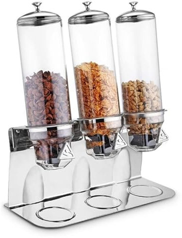 Stainless steel Dry Food Dispenser, Self Serve, Refillable, for nuts, candies, cereals and 0.5-3cm grain food,one ounce per twist of the knob,Single Control (C : E, S : 12L)